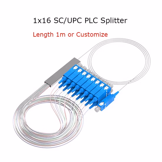 Mini acoplador divisor de fibra óptica PLC de tubo de acero inoxidable personalizado